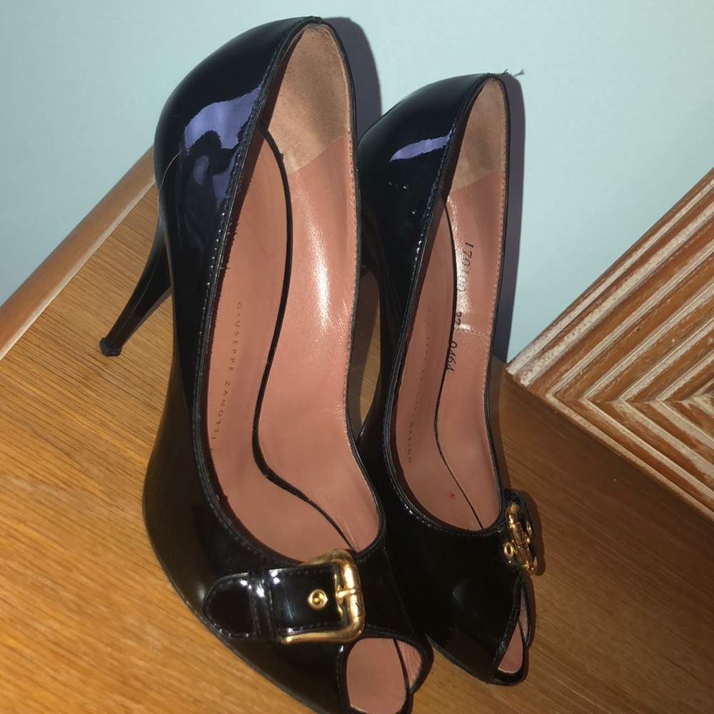 Giuseppe Zanotti Patent Leather Peep Toe Heel